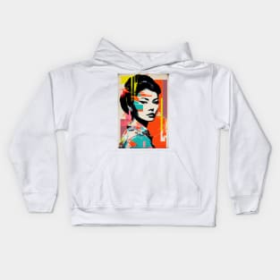 Vintage woman in pop-art style Kids Hoodie